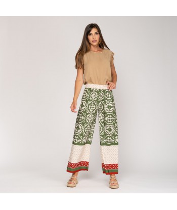 Pantalón de satén estampado...