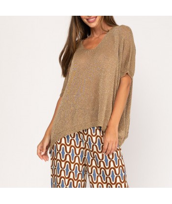 Jersey lúrex camel