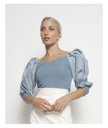 Jersey crop top mangas...