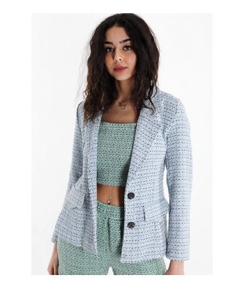 Blazer vichy azul