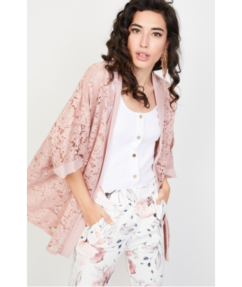 Kimono encaje rosa