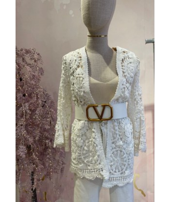 Cárdigan crochet blanco