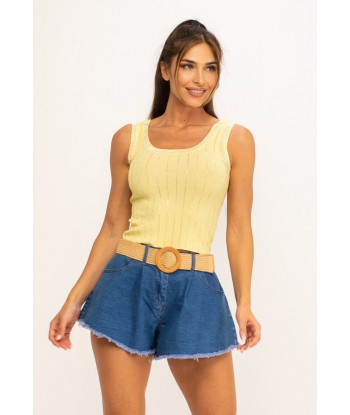 Top amarillo swaroski
