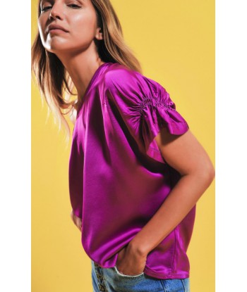 Camisa raso fucsia