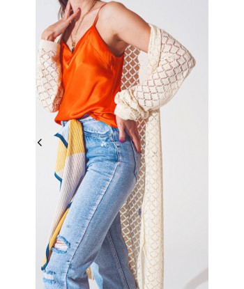 Cardigan calado beig